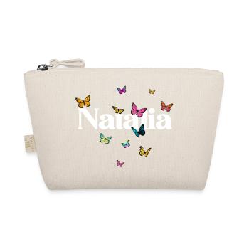 Beau prénom de fille avec des papillons NATALIA - Trousse biologique - nature - Devant