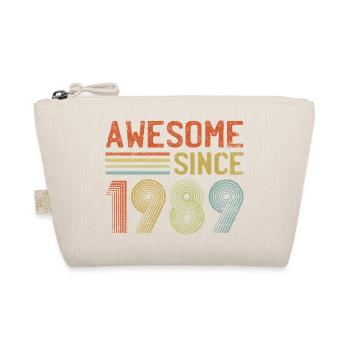 Retro 1989 Text and Spiral Design - Organic Pouch - nature - Front