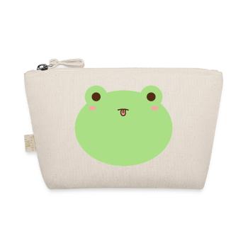 Cute Frog Cartoon Face Design - Organic Pouch - nature - Front