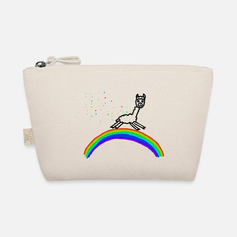 Rainbow Alpaca Confetti Pattern Organic Pouch