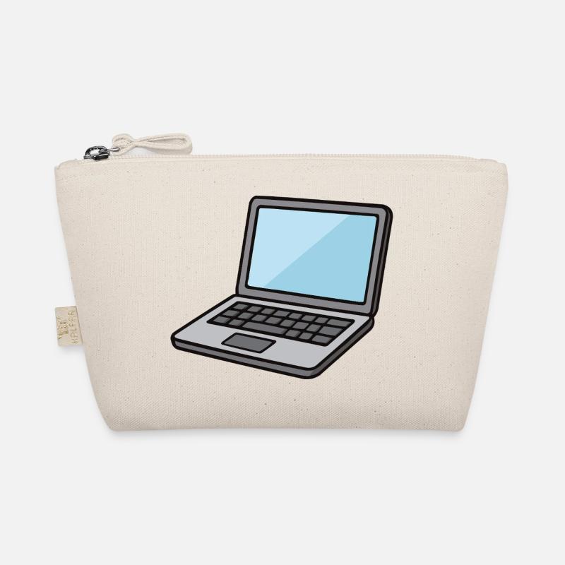 Laptop Illustration Blue Organic Pouch