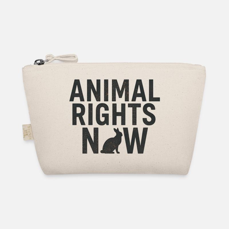 Animal Rights Now Statement Typography - Organic Pouch - nature