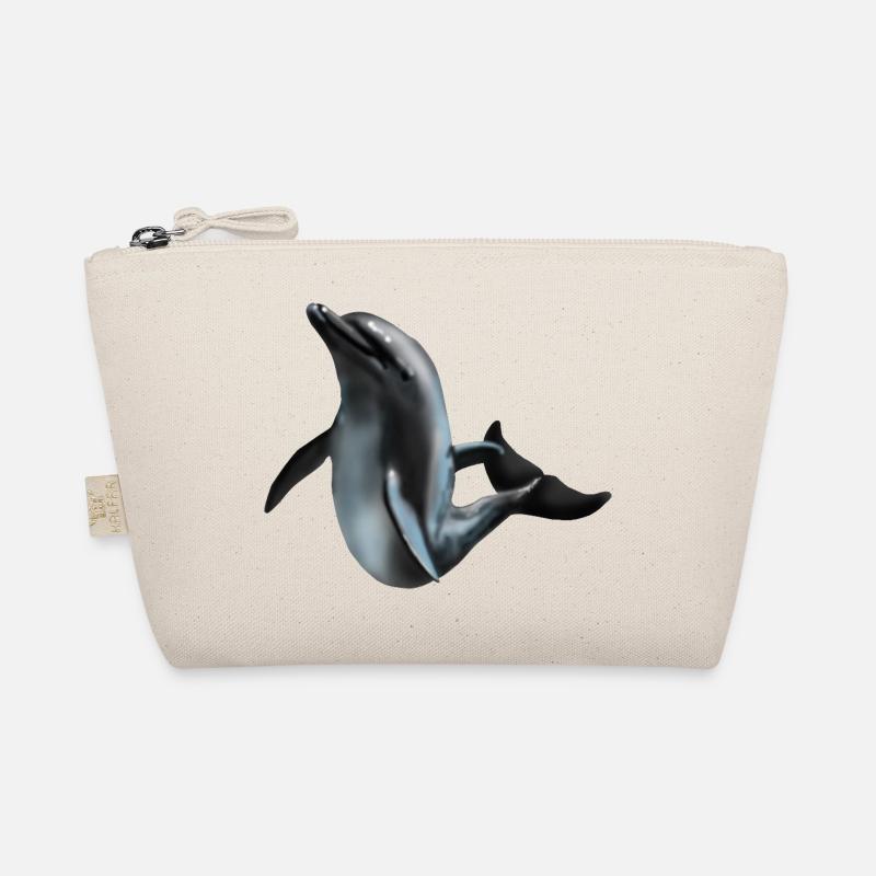 Dolphin in Night Light Silhouette Art Organic Pouch