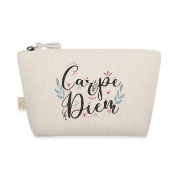 Carpe Diem Floral Writing - Organic Pouch - nature - Front