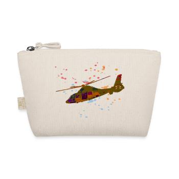 Bunter Hubschrauber Splatter-Design - Bio-Täschchen - Natur - Vorne