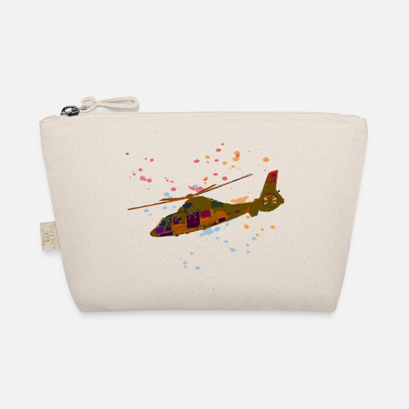 Bunter Hubschrauber Splatter-Design Bio-Täschchen