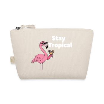 Stay Tropical Flamingo Motif - Organic Pouch - nature - Front