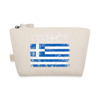 Distressed Greece Flag Graphic - Organic Pouch - nature - Front