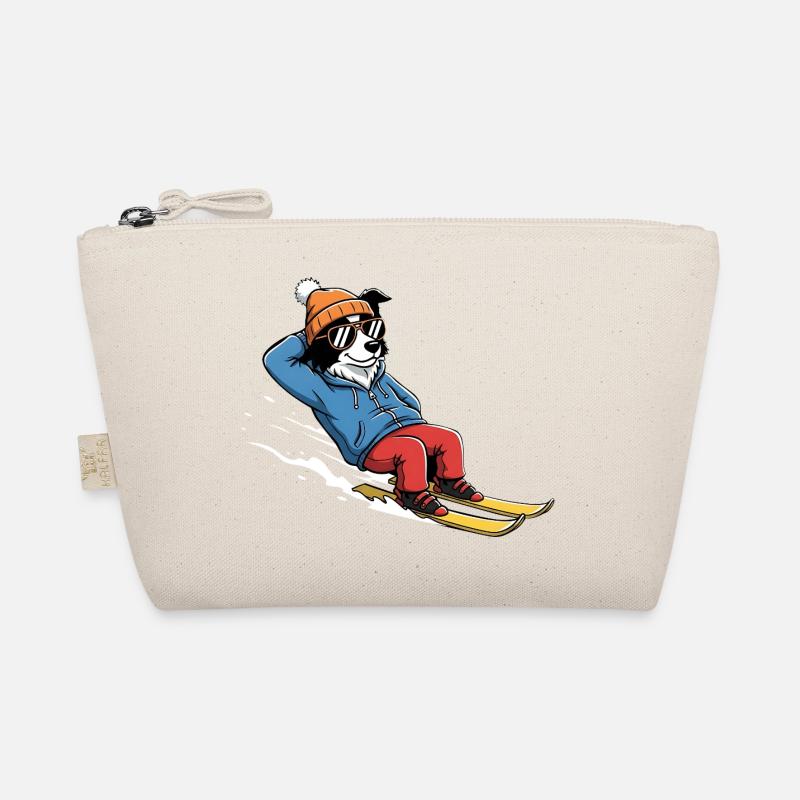 Chien de ski détendu avec lunettes de soleil et chapeau Trousse biologique