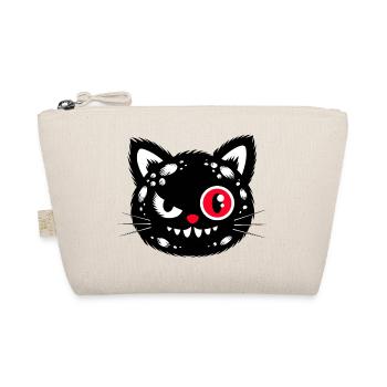 Schwarze Katze mit rotem Auge - Bio-Täschchen - Natur - Vorne