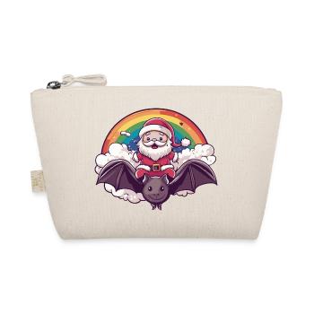 Fledermaus Weihnachtsmann Weihnachten - Bio-Täschchen - Natur - Vorne