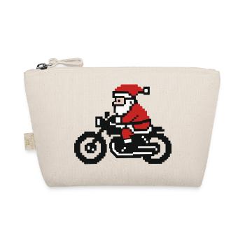 Ugly Christmas Sweater – Santa im Retro Pixel Stil - Bio-Täschchen - Natur - Vorne