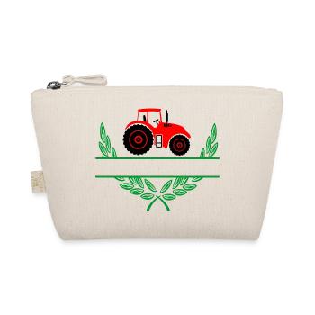 Roter Traktor mit Namensraum - Bio-Täschchen - Natur - Vorne