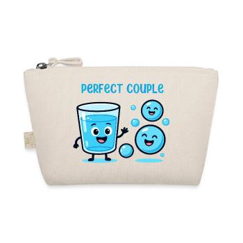 Perfect Couple Water and Bubbles Fun Cartoon - Organic Pouch - nature - Front