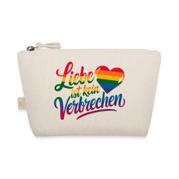Love Is Not A Crime Rainbow Heart LGBT - Organic Pouch - nature - Front