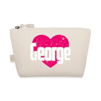 I Love George Pink Heart I Love George - Organic Pouch - nature - Front