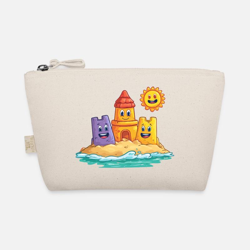 Funny sandpit castle with sun Organic Pouch