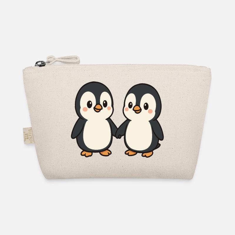 Zwei Pinguine Händchenhaltend Bio-Täschchen