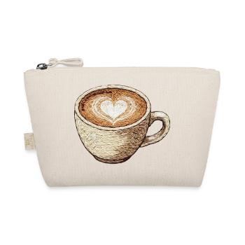 Cappuccino brodé – amateur de café (imprimé) - Trousse biologique - nature - Devant