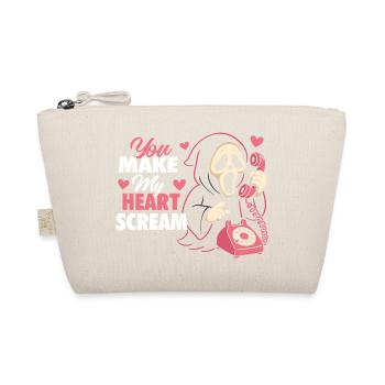 You Make My Heart Scream Cute Funny Valentine Love - Organic Pouch - nature - Front