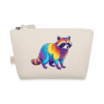 Bunter Waschbär-Regenbogen-Pop-Art-Aquarell - Bio-Täschchen - Natur - Vorne