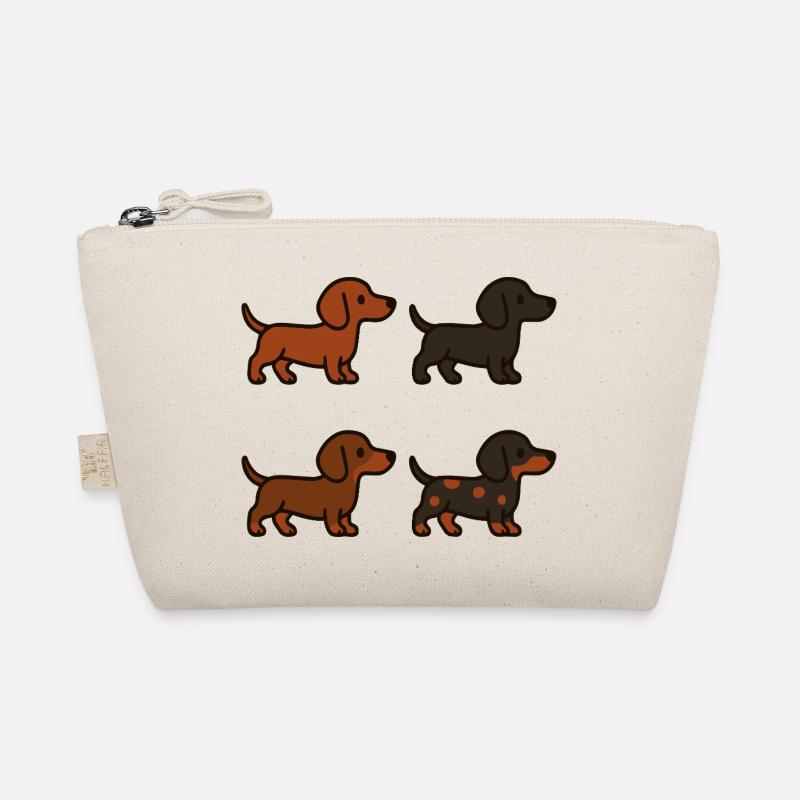 Niedliches Dackel-Hunde-Illustrationsset Bio-Täschchen