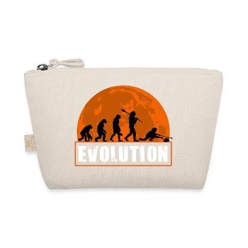 Curling Evolution Silhouette Winter Sport Humor - Organic Pouch - nature - Front
