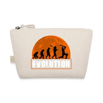 Cricket Evolution Batsman Funny Sports Player Gift - Organic Pouch - nature - Front