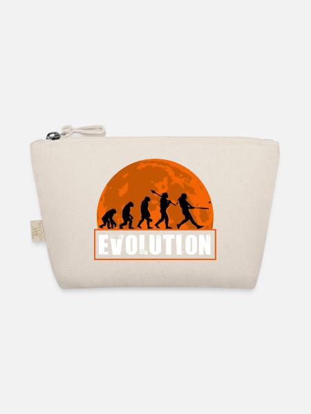 Baseball Softball Evolution Funny Player Gift Art - Organic Pouch - nature - Front