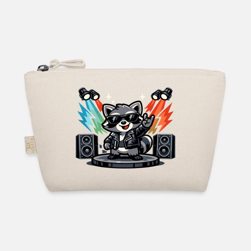 Retro Waschbär Rock – Musik Geschenk Bio-Täschchen
