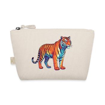 Buntes Tiger-Regenbogen-Pop-Art-Aquarell - Bio-Täschchen - Natur - Vorne