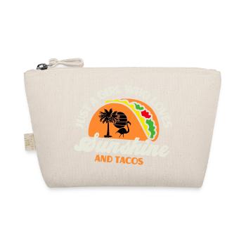 Girl Who Loves Sunshine and Tacos Retro - Organic Pouch - nature - Front