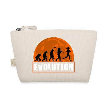 Running Evolution Running Girl Marathon Runner - Organic Pouch - nature - Front