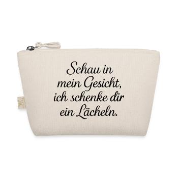 Schau in mein Gesicht, ich schenke dir ein Lächeln - Bio-Täschchen - Natur - Vorne