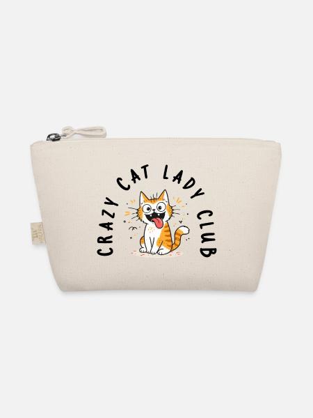 Crazy Cat Lady Club Funny Cat Saying - Organic Pouch - nature - Front