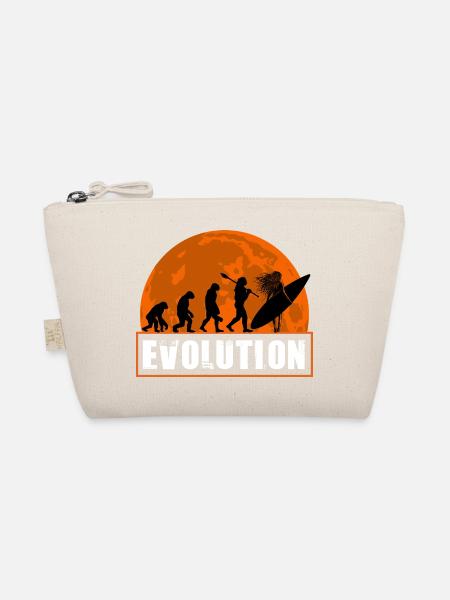 Evolution of Surfing Vintage Sunset Silhouette - Organic Pouch - nature - Front