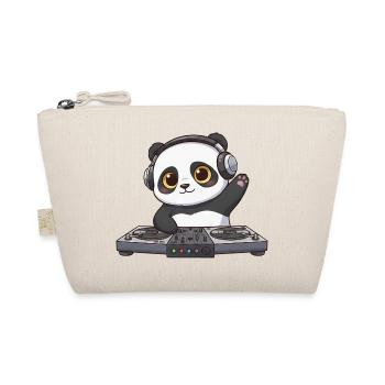 Panda DJ Musik Disco Techno Elektronische Tanzmusi - Bio-Täschchen - Natur - Vorne