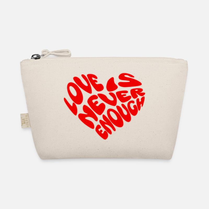 One Love Herzform Design - Bio-Täschchen - Natur