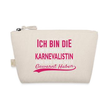 Verrückte Karnevalistin lustiger Spruch - Bio-Täschchen - Natur - Vorne