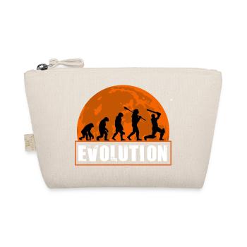 Evolution of Cricket Player Batsman Silhouette - Organic Pouch - nature - Front