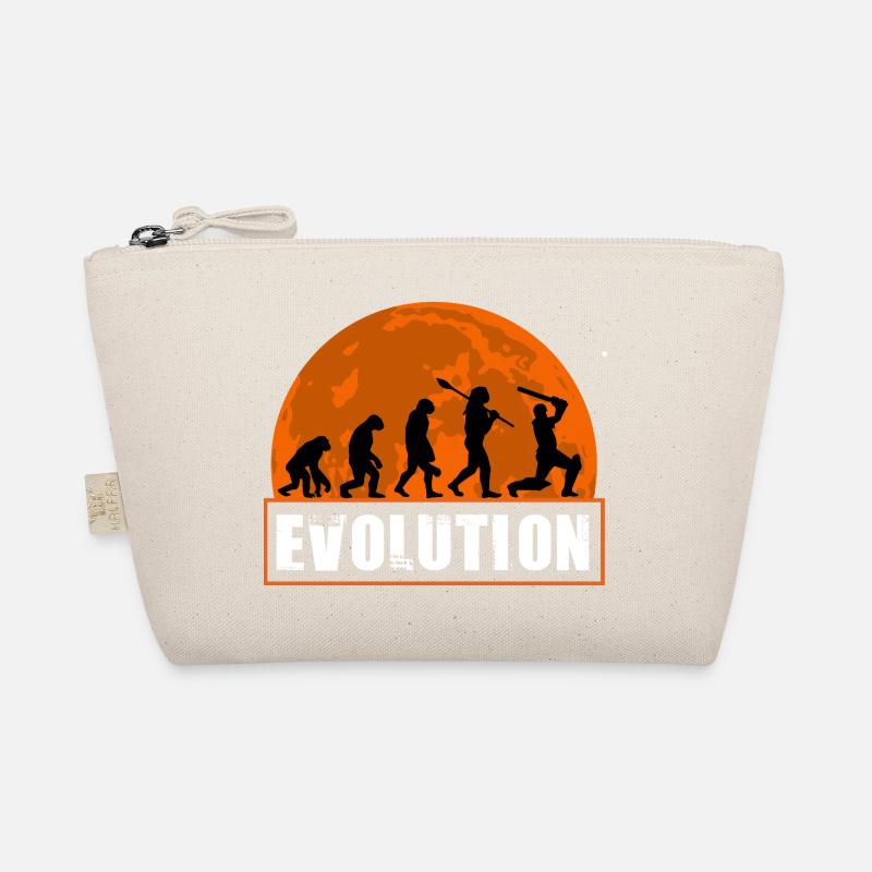 Evolution of Cricket Player Batsman Silhouette Organic Pouch