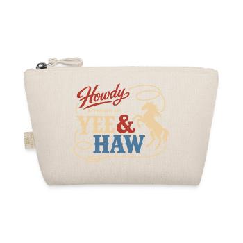 Funny Pronoun Yee Haw T-shirt Cowboy Humor - Organic Pouch - nature - Front