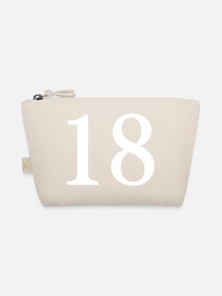 18. 18 YEARS OLD. 18th ANNIVERSARY. 18 BIRTHDAY. - Organic Pouch - nature - Front