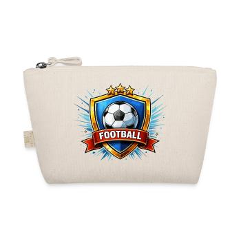 Football Coat of Arms with Ball and Banner - Organic Pouch - nature - Front