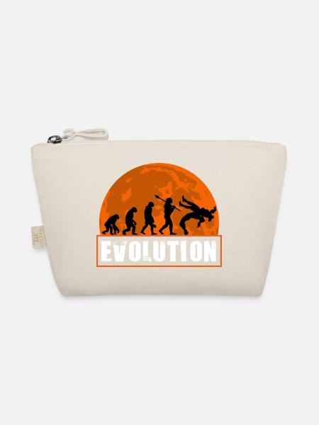 Wrestling Evolution Lustige Kampfsportarten Grappling - Bio-Täschchen - Natur - Vorne