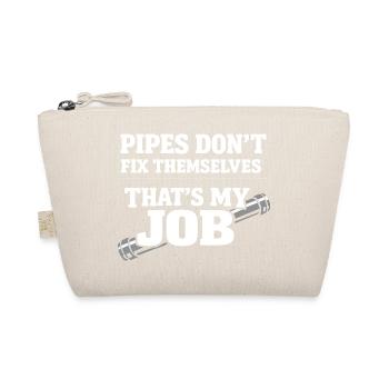 Pipe Whisperer, Plumber, Humor Gift - Organic Pouch - nature - Front