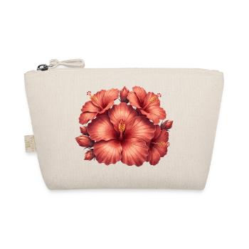 Hibiscus in rose red - Organic Pouch - nature - Front