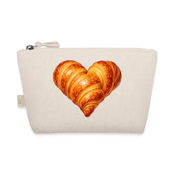 Heart Shaped Croissant Illustration - Organic Pouch - nature - Front