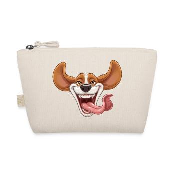Laughing dog with tongue - Organic Pouch - nature - Front