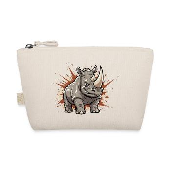 Powerful Rhino Cartoon - Organic Pouch - nature - Front